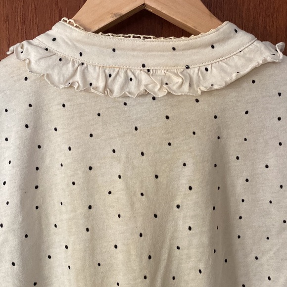 Anthropologie Ric Rac ruffle polka dot long sleeve short - Picture 9 of 11